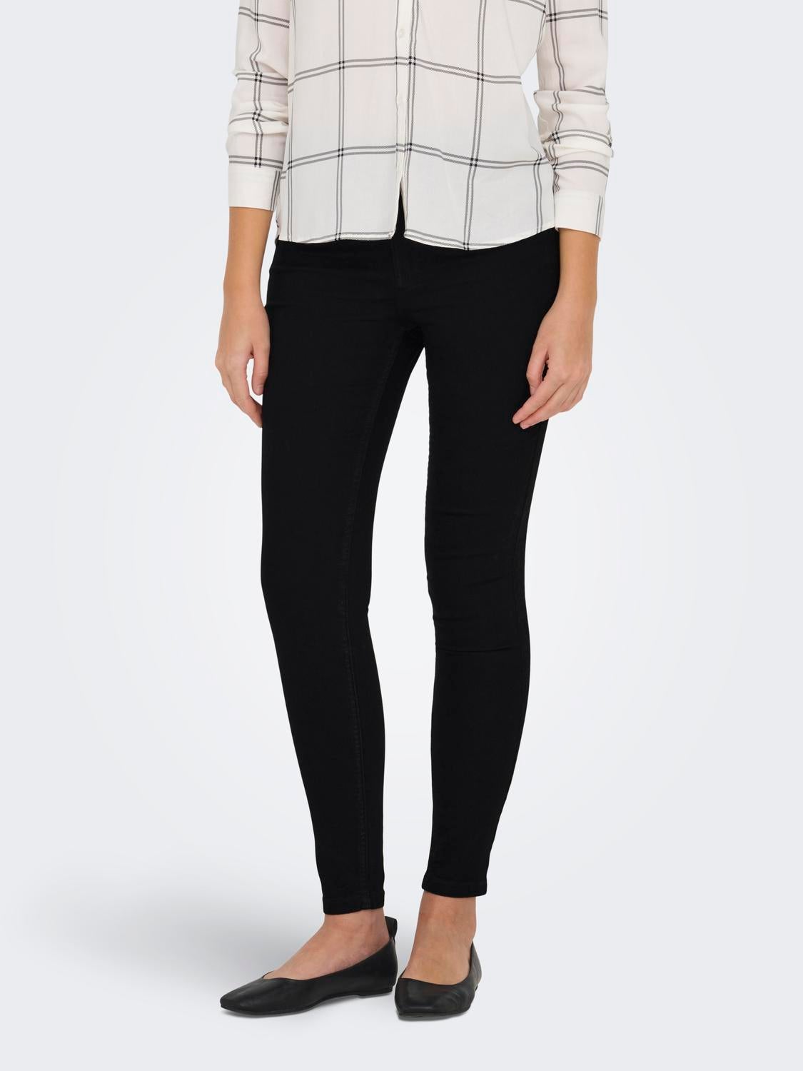 JDYMOON Hohe Taille Skinny Fit Jeans Black Denim