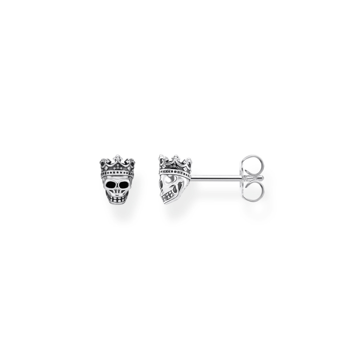 Boucles d'oreilles THOMAS SABO argent tête de mort et zirconias