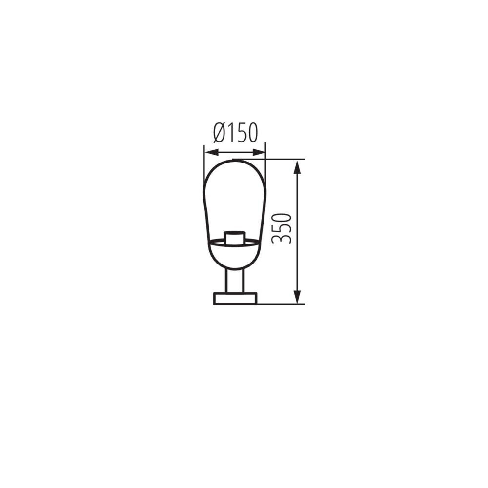 Liego tuinpadverlichting in zwart E27 IP44 350mm