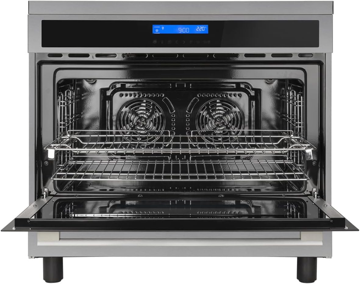 KKT KOLBE Kochzentrum | Standherd mit Induktionskochfeld | 90cm | 108 l | 4 Zonen | 15 Heizstufen | Teleskopauszug | Drehspieß | Grill | SensorTouch | CC9001IND