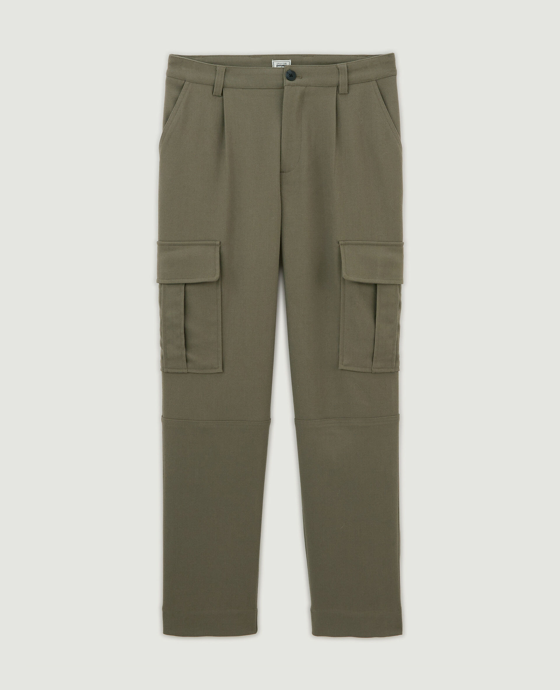 Pantalon cargo uni - Vert kaki