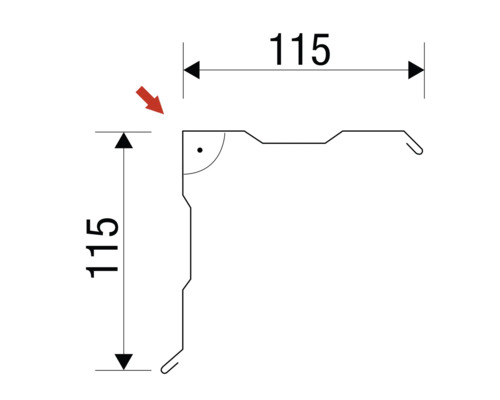 PRECIT gegolfde gevelbeplating voor trapeziumplaten, koperbruin RAL 8004, 2000 mm x 115 mm x 115 mm x 0,5 mm