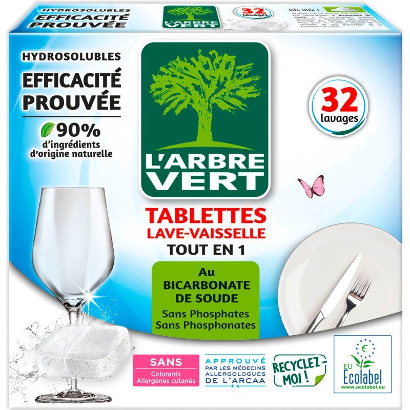 Tablettes lave-vaisselle Tout en 1 L'Arbre Vert - Boîte de 32