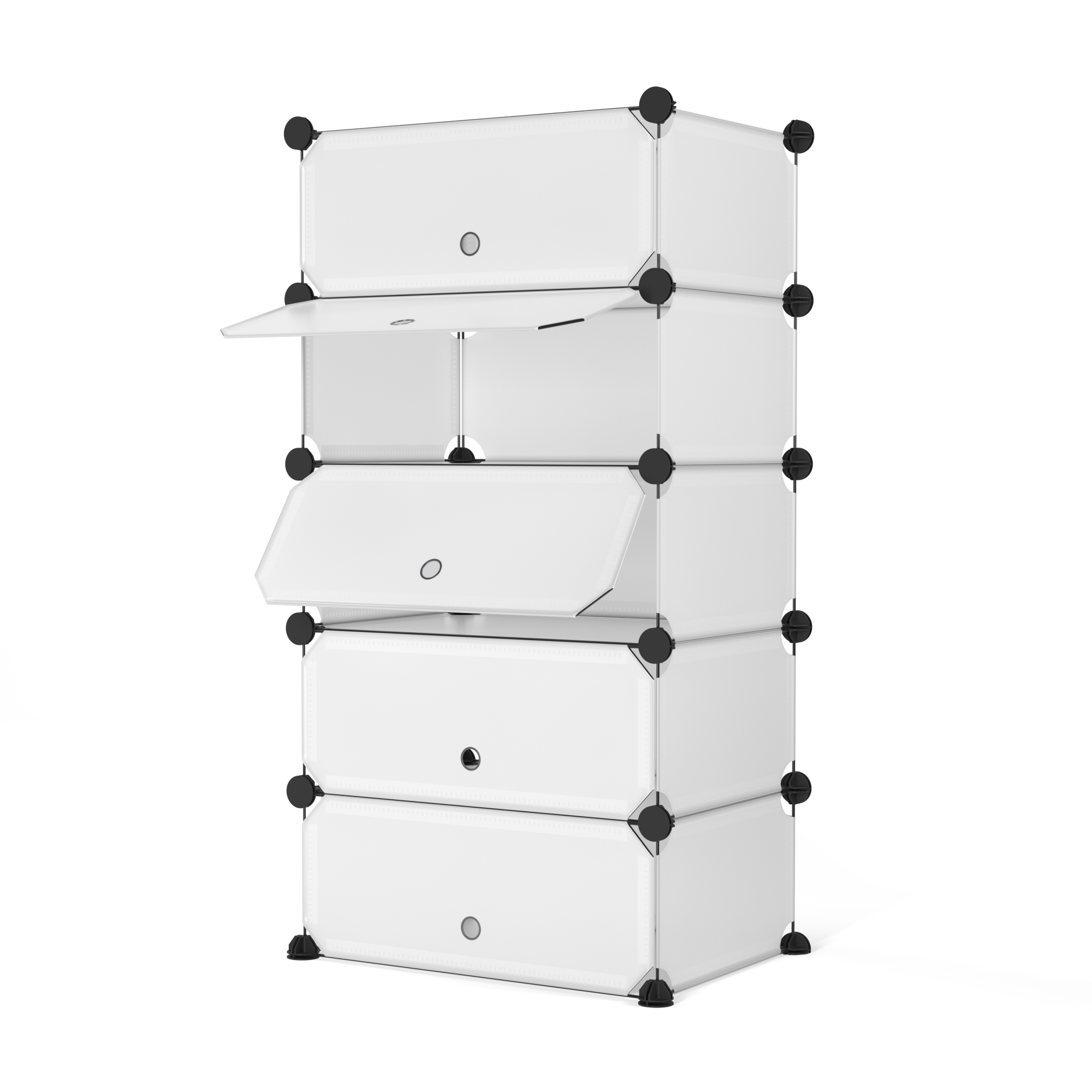 Schuhschrank Steckregal transparent 5 Boxen
