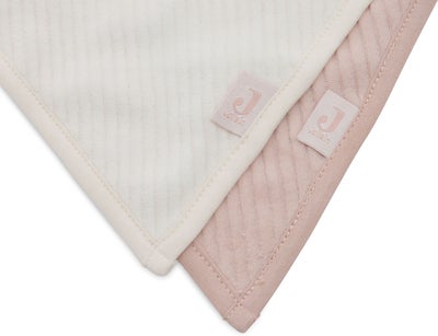 Jollein Velvet Rib Bandana Tøysmekker 2-Pakk, Wild Rose/Ivory