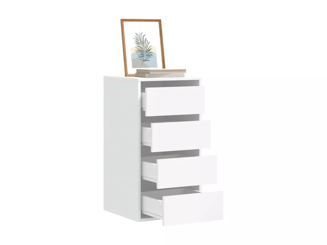 Commode d'angle blanc 40x41x76 cm bois d'ingénierie