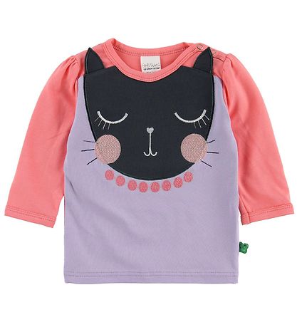 Freds WoRød Bluse - Lavendel/Koral m. Kat