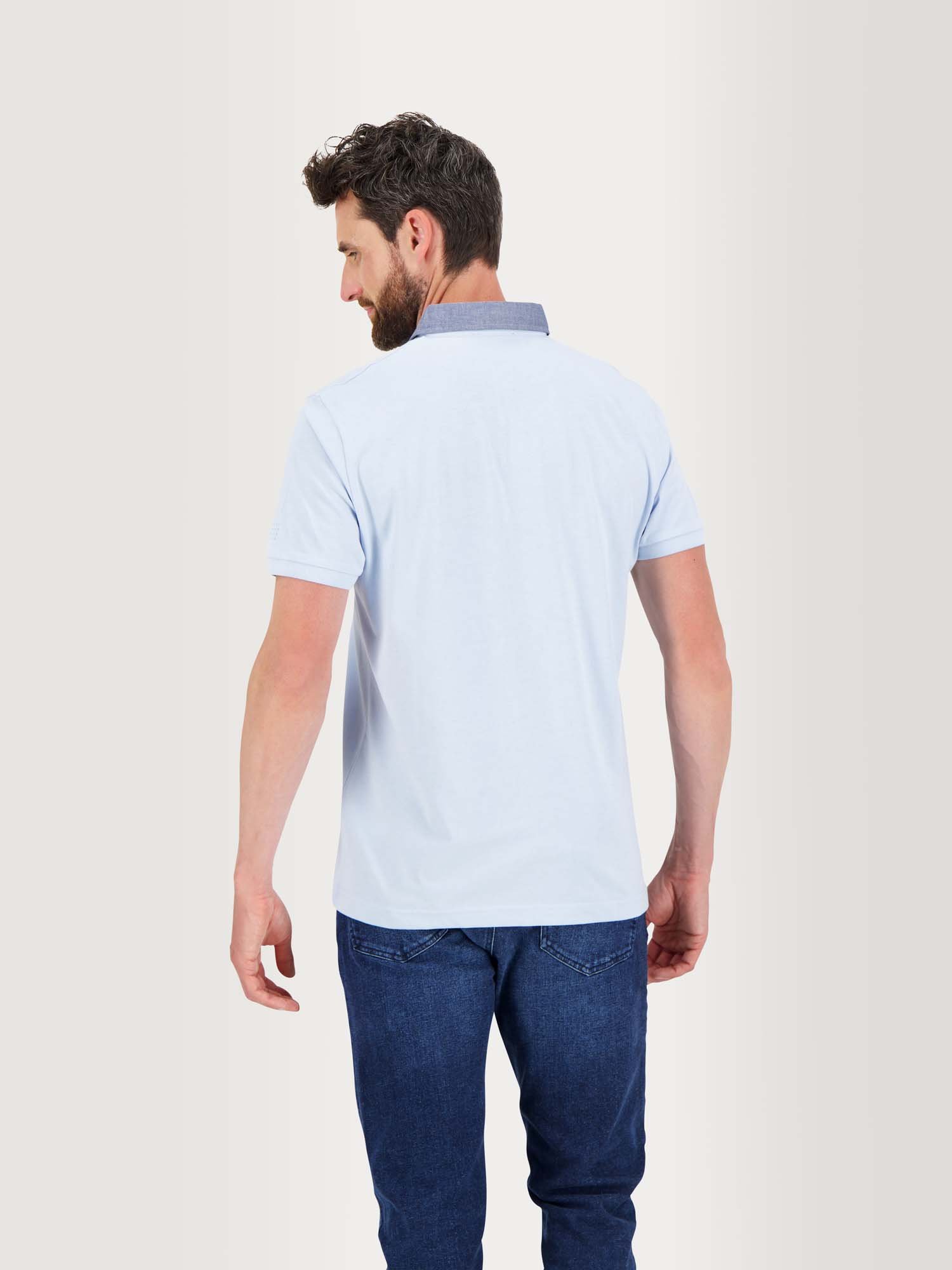 Polo Homme Jersey Coton Bleu Clair
