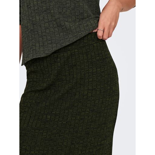 JDY Inez Midi Rib Nederdel, Winter Moss, S