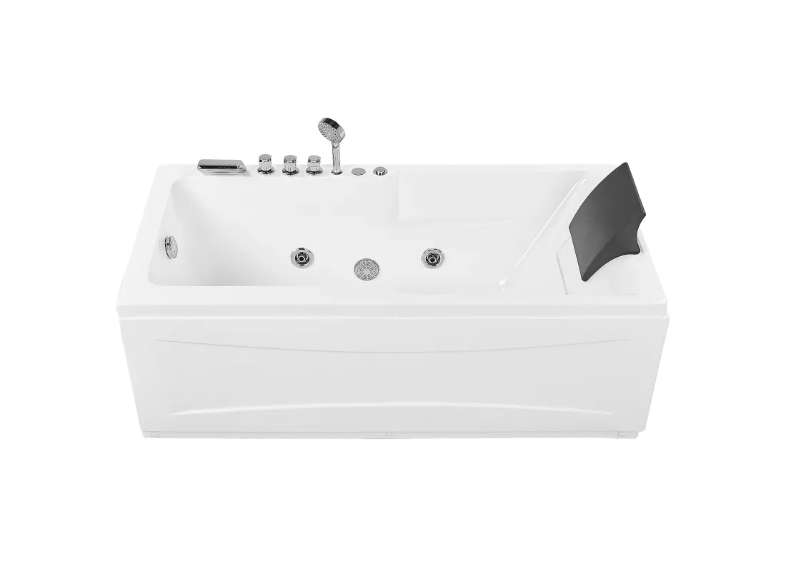 Baignoire balnéo angle droit blanche 169 x 81 cm ARTEMISA