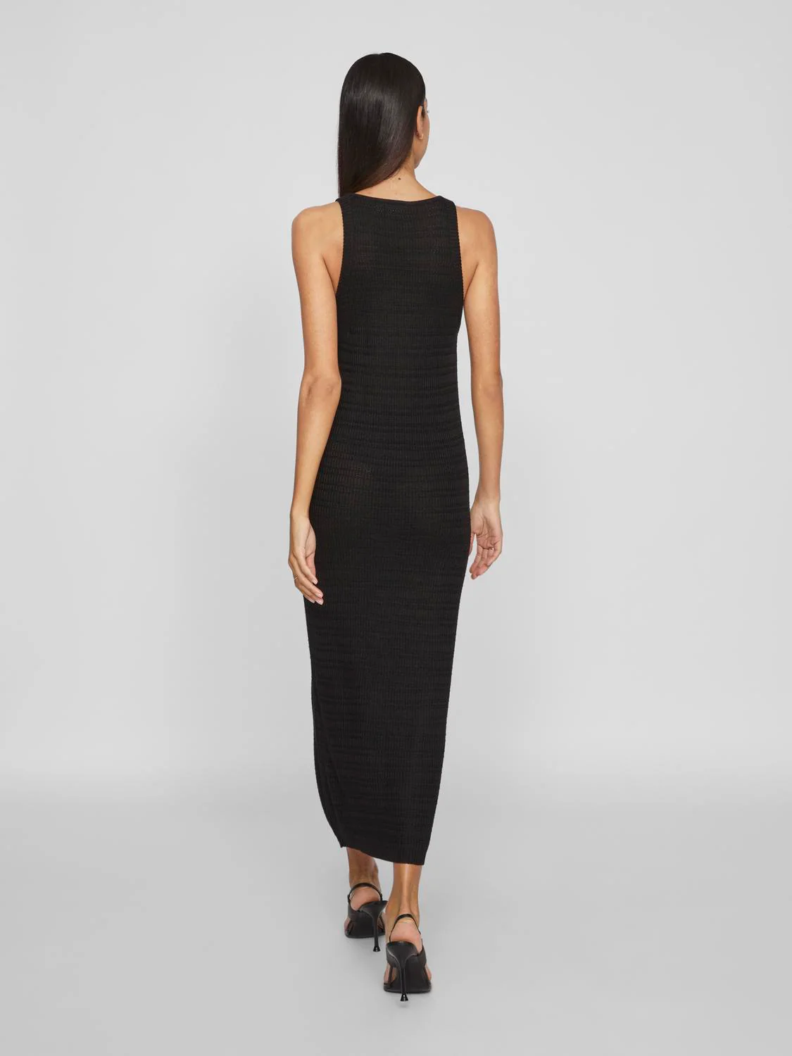 Vila  Vimargot Open O-Neck S/L strikkjole - sort