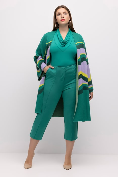 Strickjacke, grafisches Design, Kelchkragen