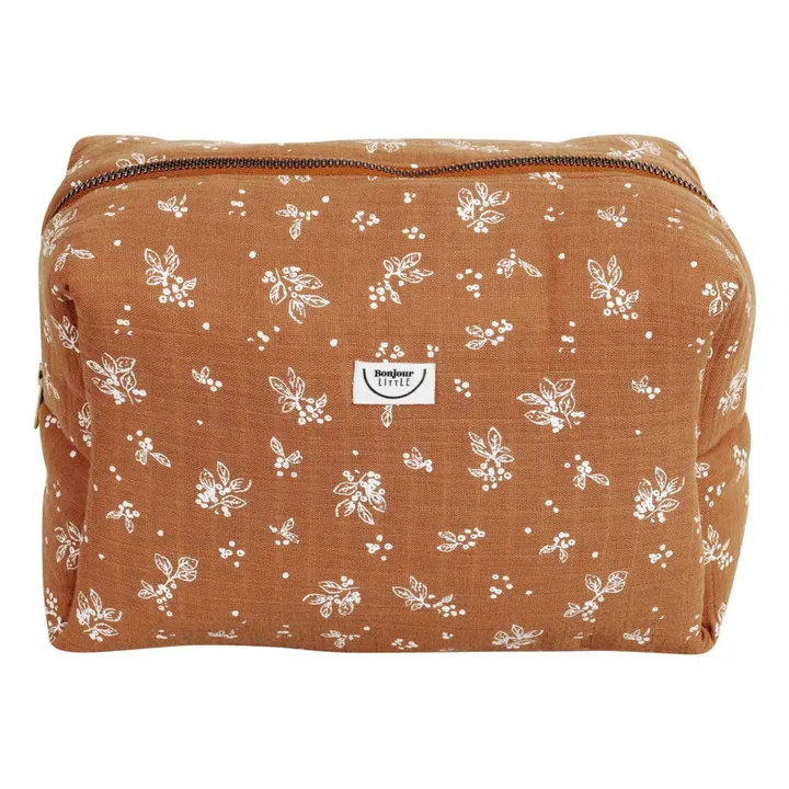 Bonjour Little Trousse de Toilette Vegetal Nut Gaze de Coton Bio | Camel
