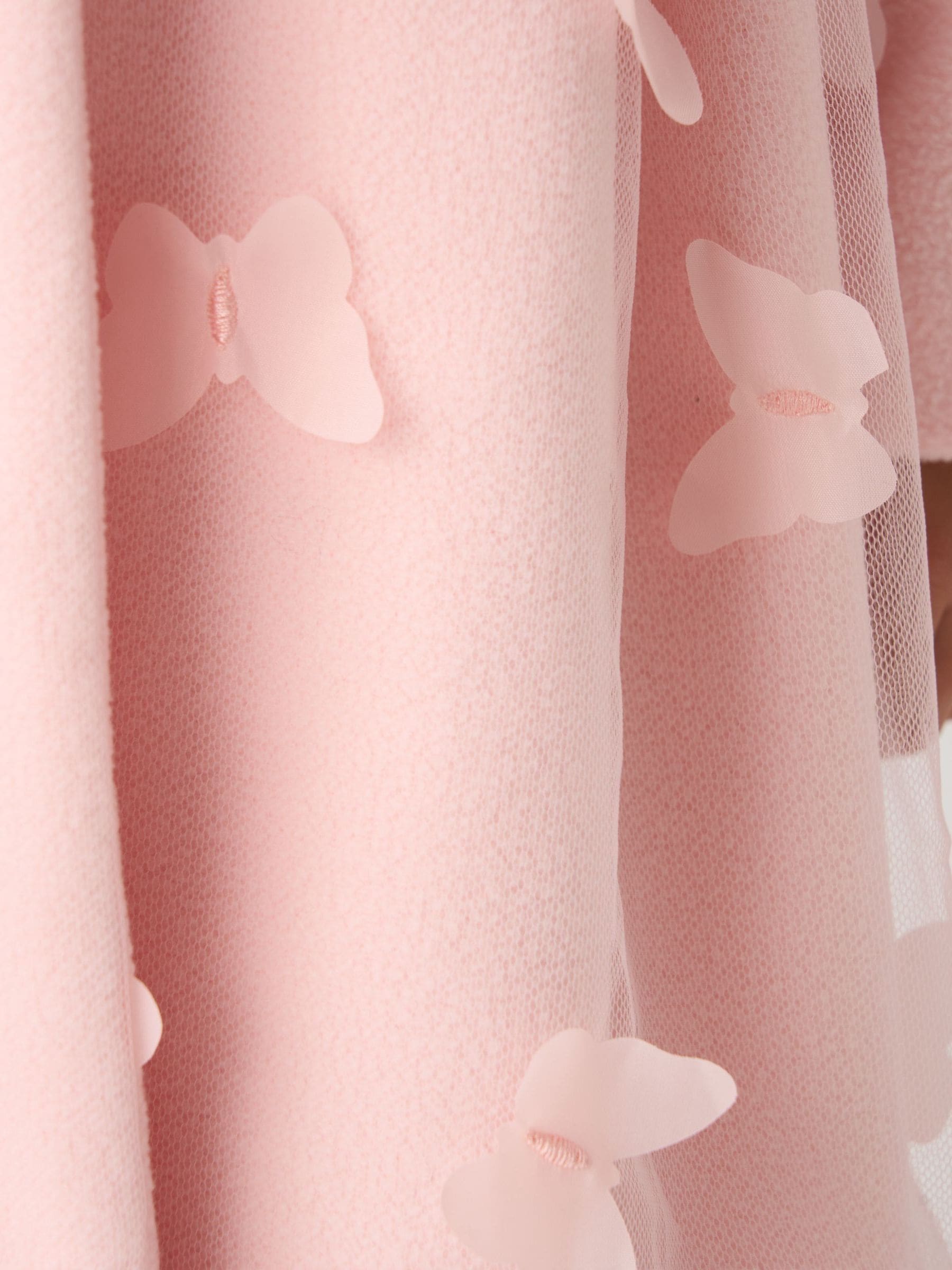 Miss Pink Jacket and Tulle Appliqué Butterfly Dress Set
