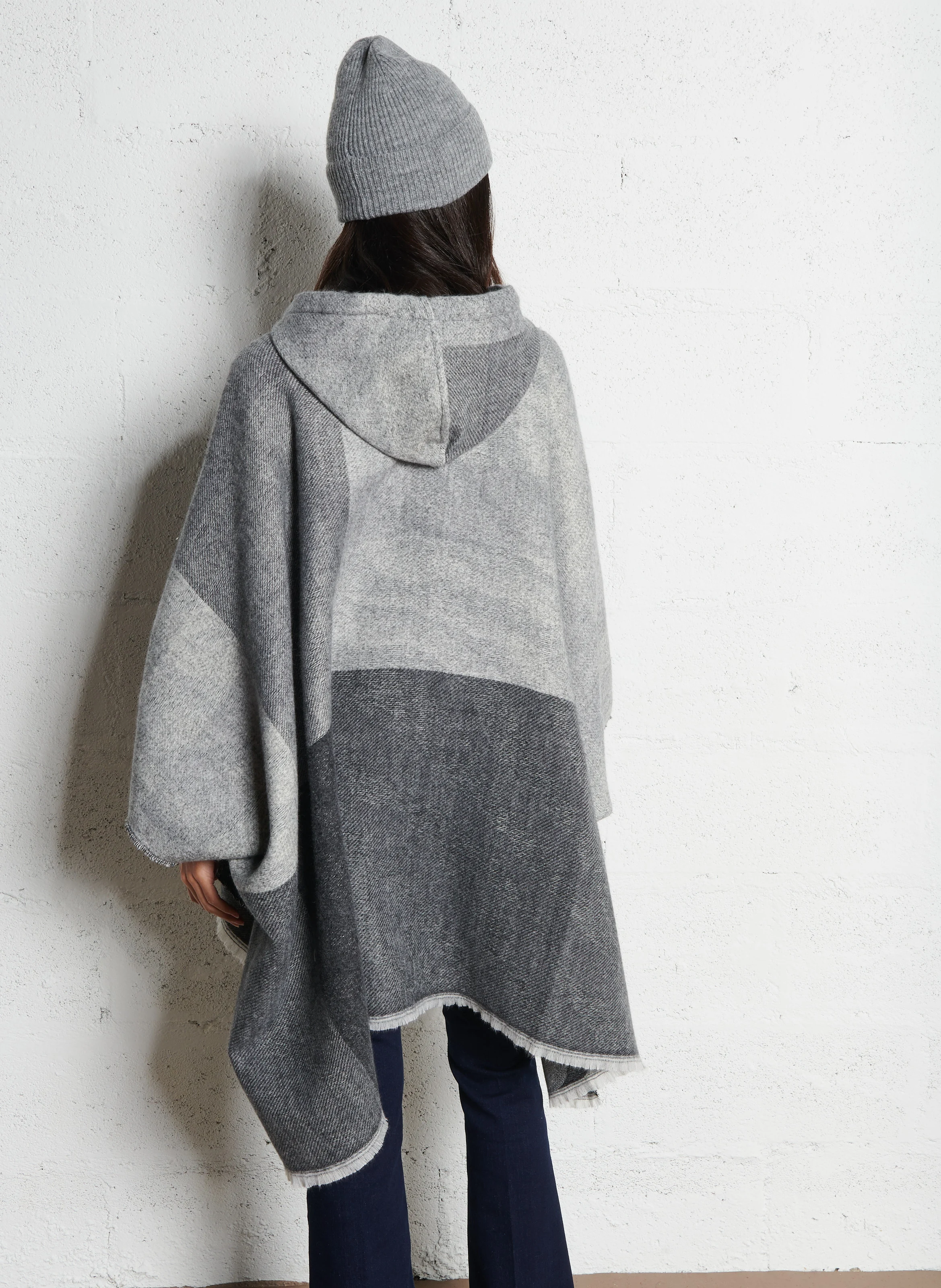 Poncho imprimé | Noir