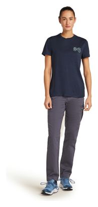T-shirt Technique Femme Icebreaker Merino 150 Tech Lite Adventure Ride Bleu
