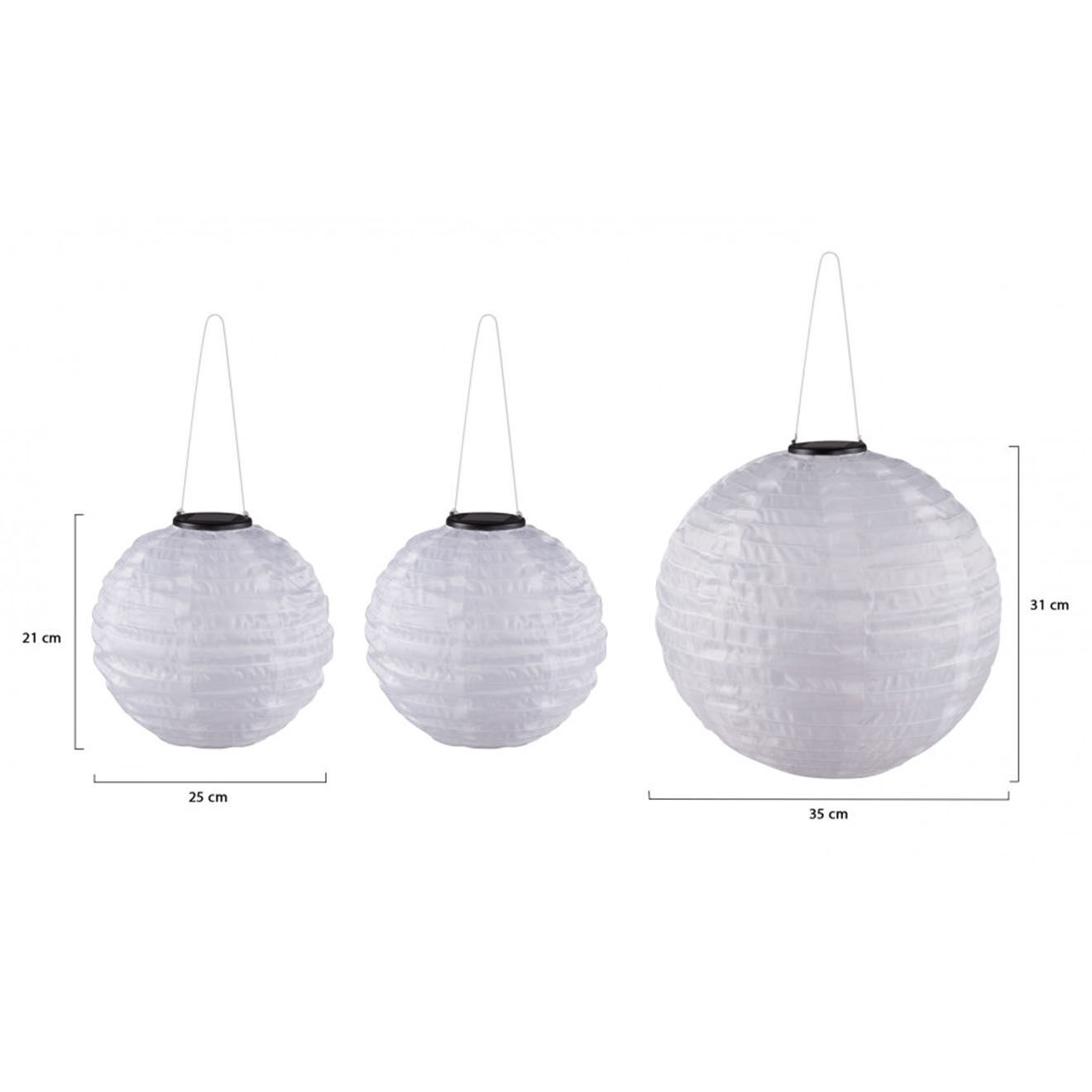 Pratik Garden 3 Lampions solaires blancs