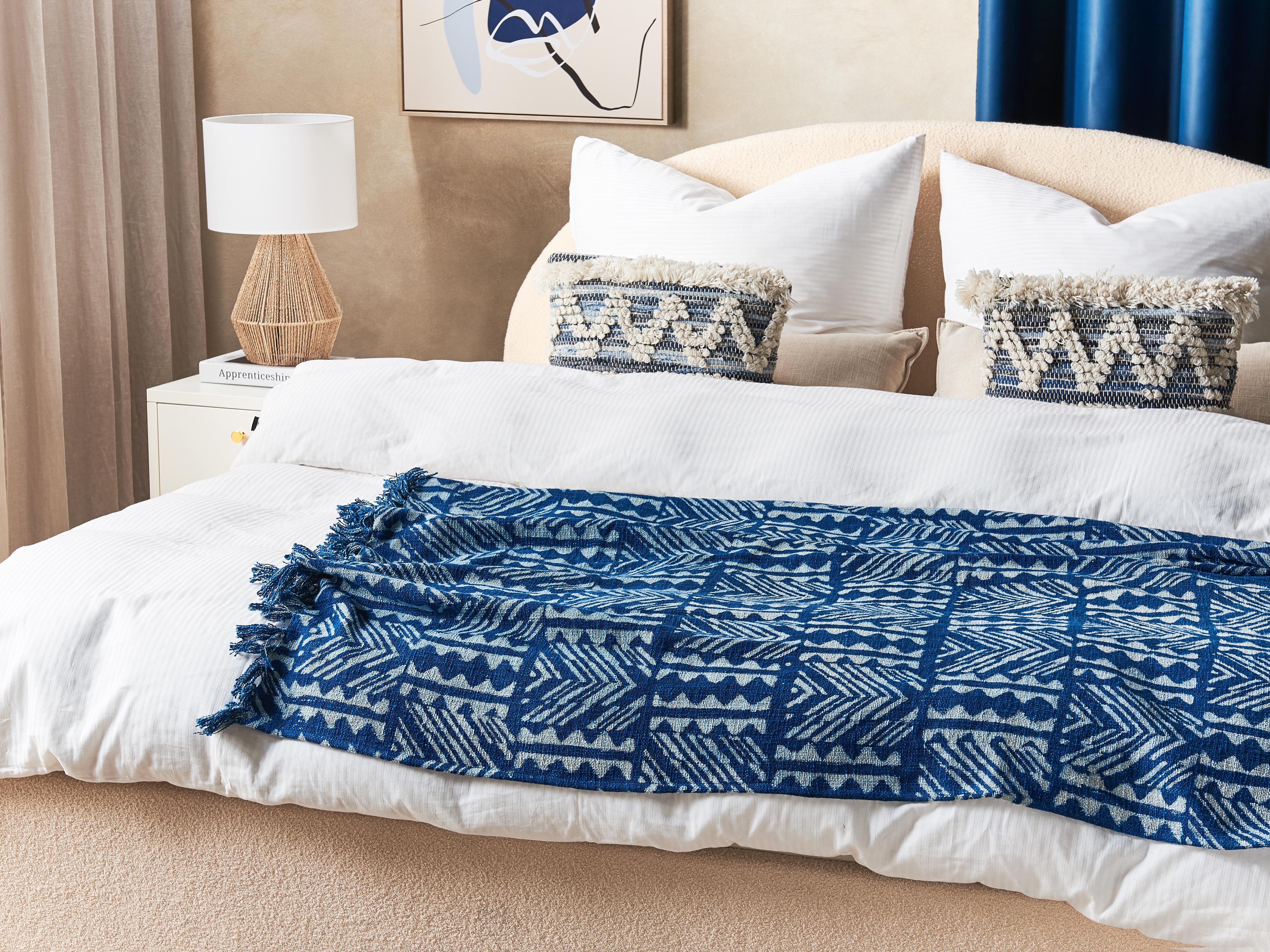 Plaid SHIVPURI Katoen 130 x 180 cm Blauw