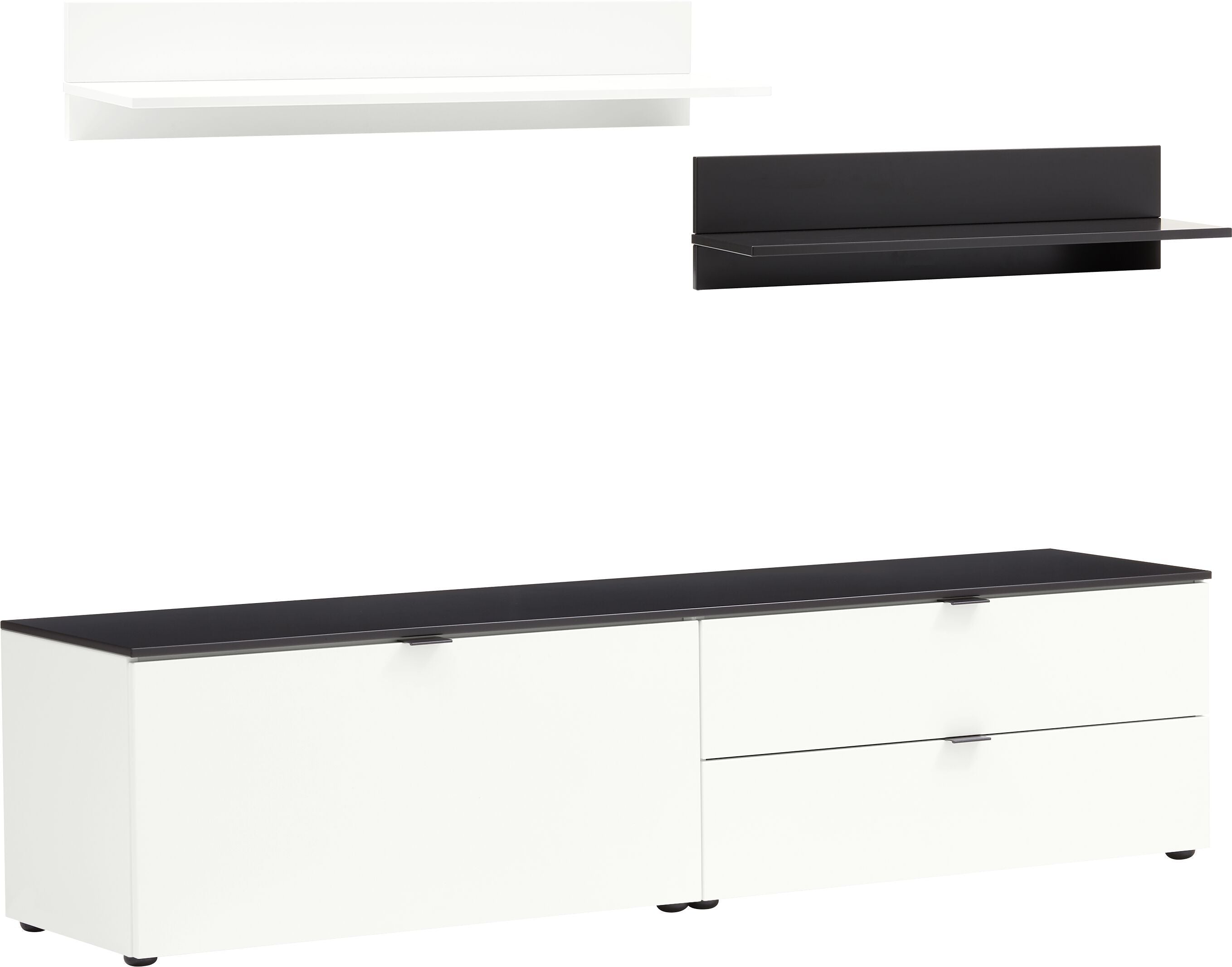 TILL Lowboard - Weiss / Anthrazit / B: 168.0 cm x T: 41.0 cm x H: 38.4 cm