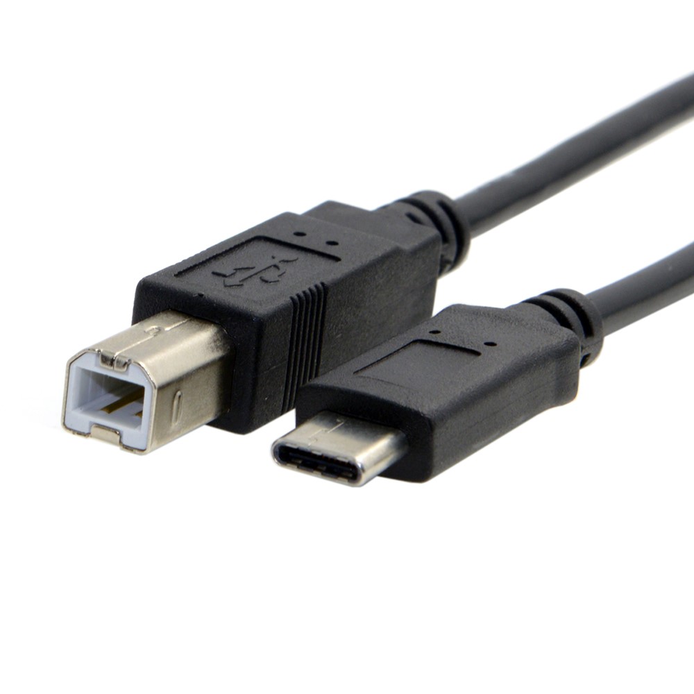 (1m) USB C auf USB B Kabel für Drucker Scanner Festplatten - Schwarz