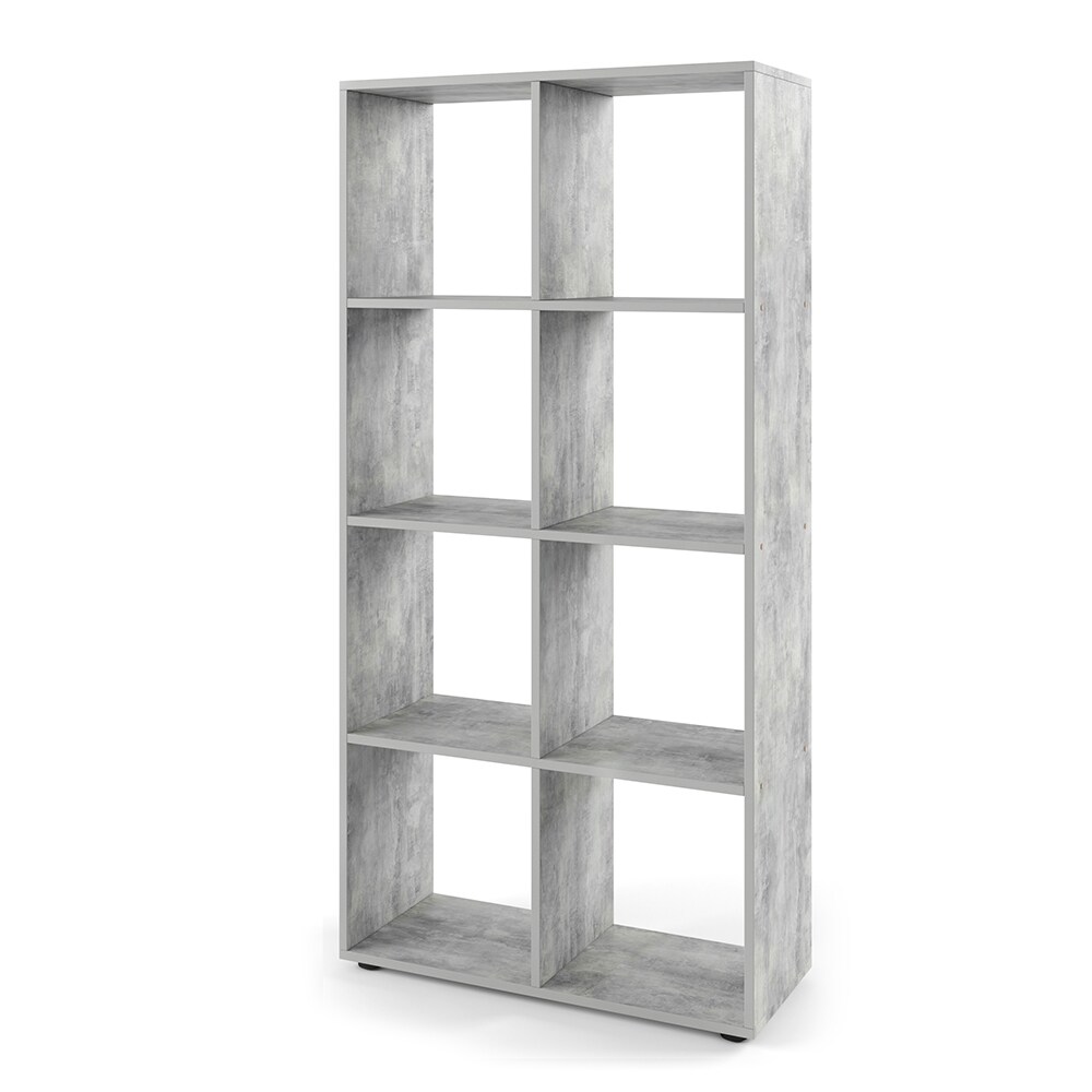 VICCO Raumteiler SCUTUM 8 Fächer Grau Beton - Bücherregal Standregal Wandregal