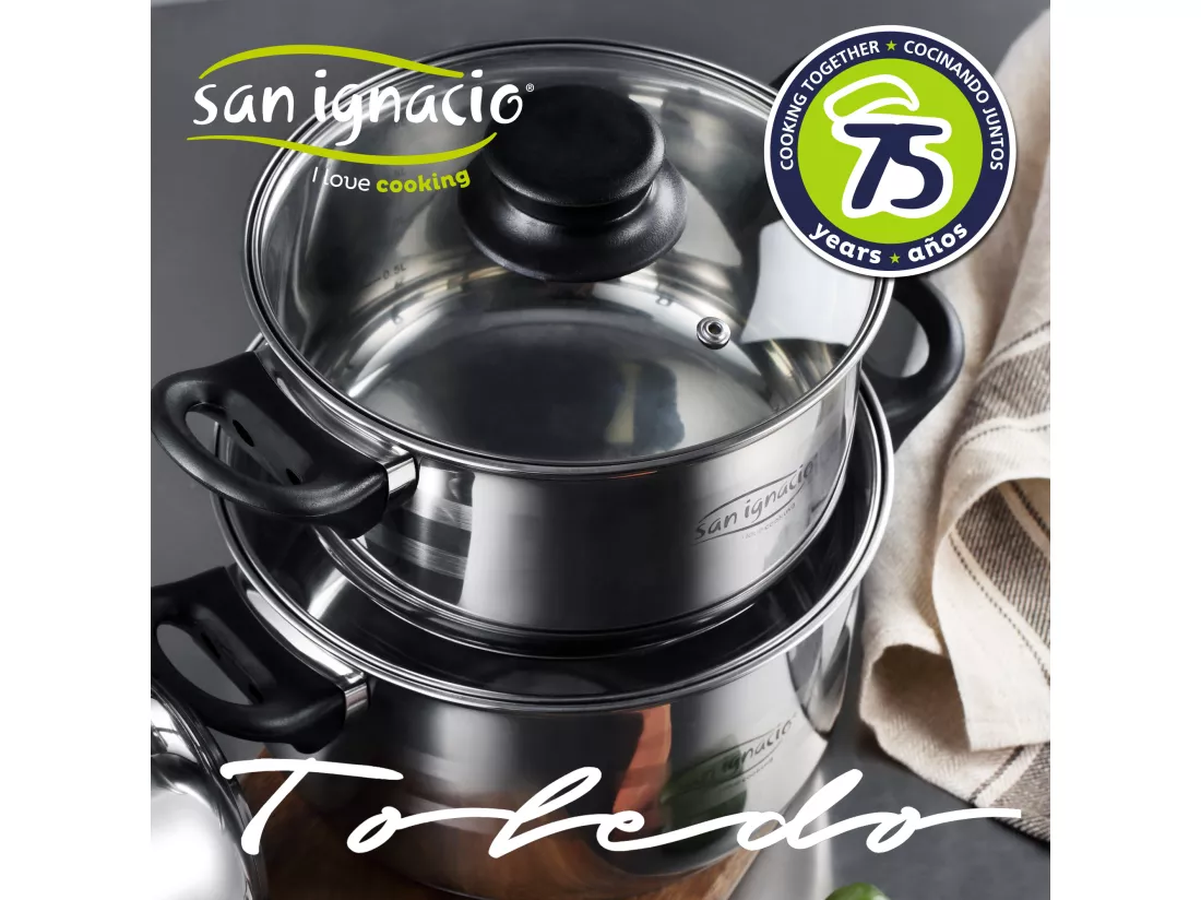 Set : Set de trois poêles à frire + Batterie de cuisine 8 pcs.
