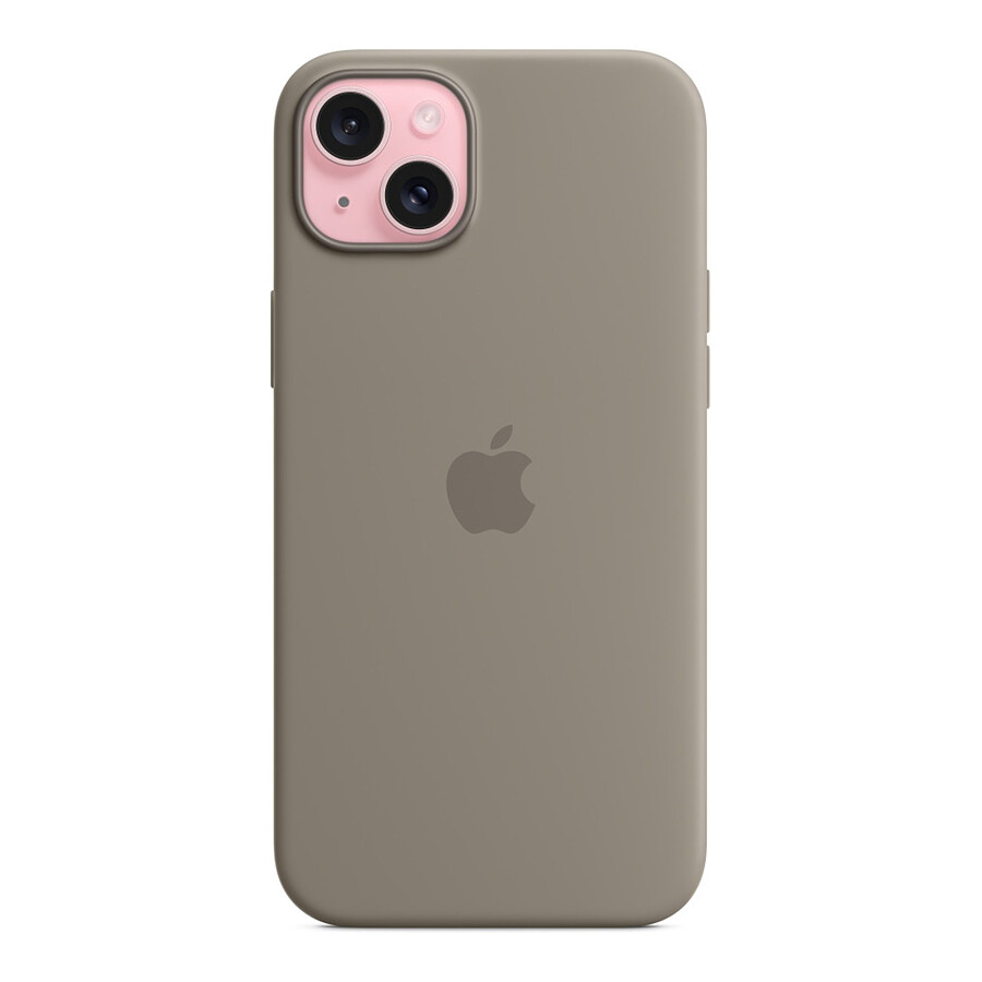 Apple Coque en silicone avec MagSafe pour iPhone 15 Plus - Argile