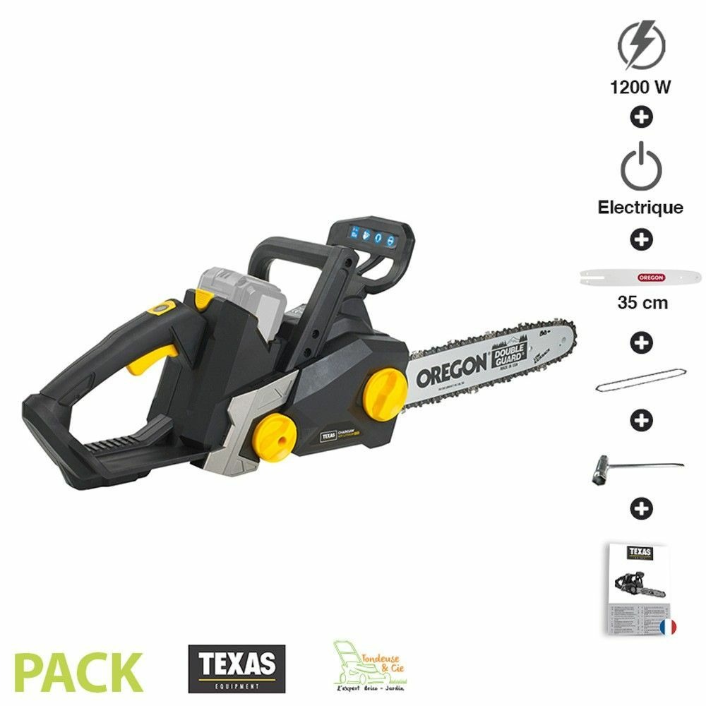 Tronçonneuse à batterie 1200w guide 35 cm texas csx4000 ni chargeur ni batterie