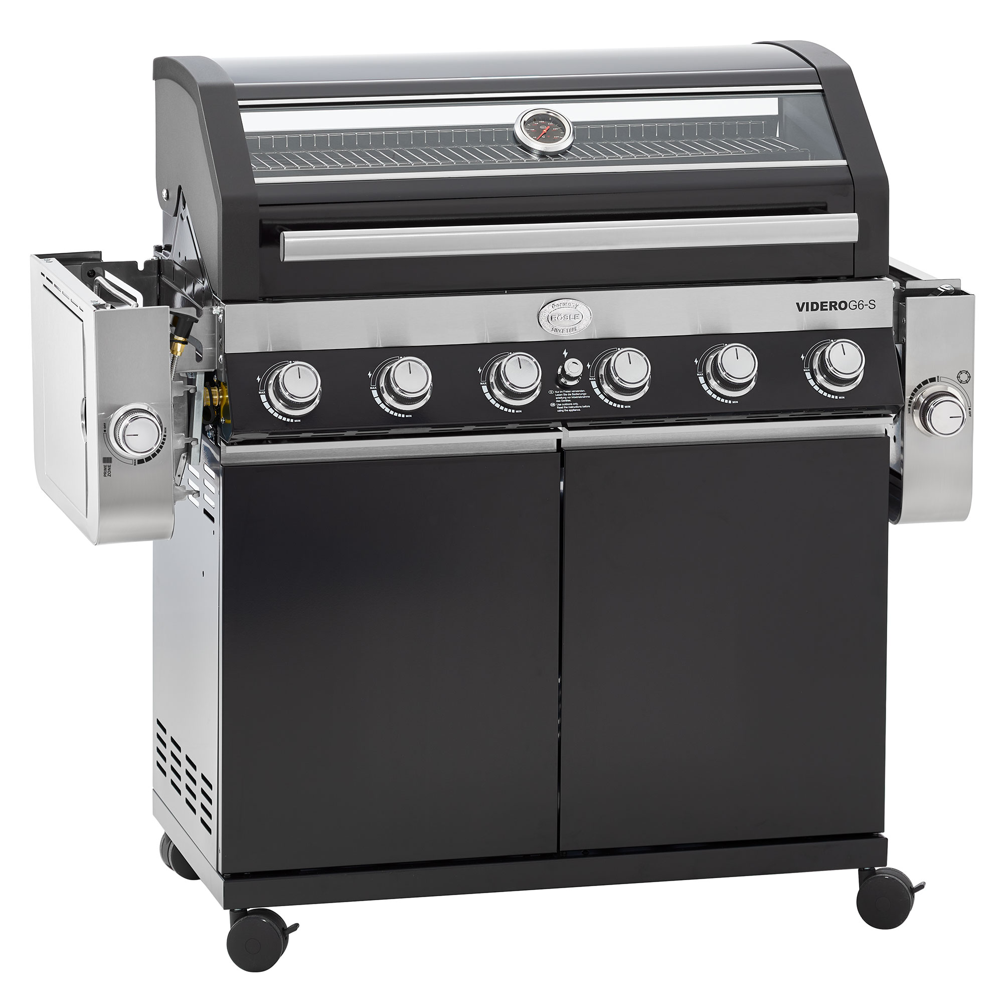 Gasgrill BBQ-Station VIDERO G6-S Vario+ schwarz 50 mbar