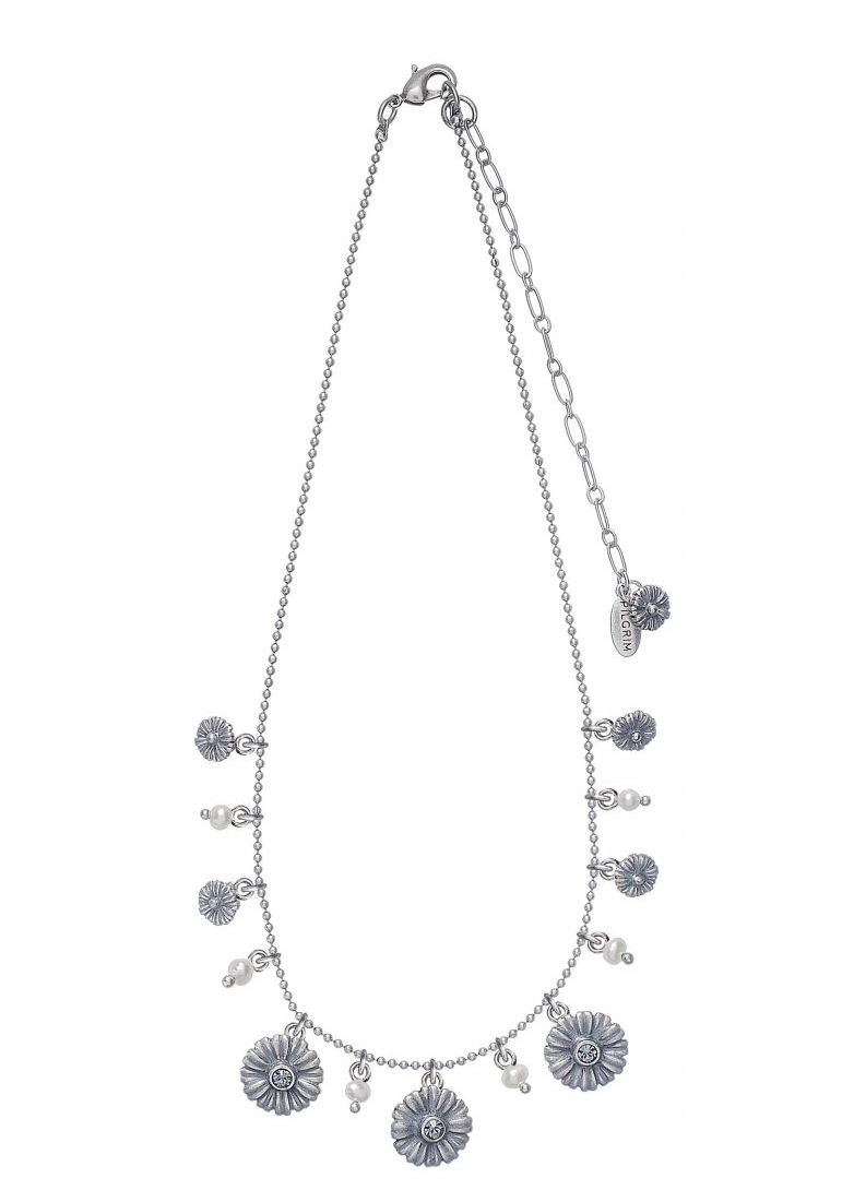 Pilgrim Damenkette :flower mix blue/silver 494221