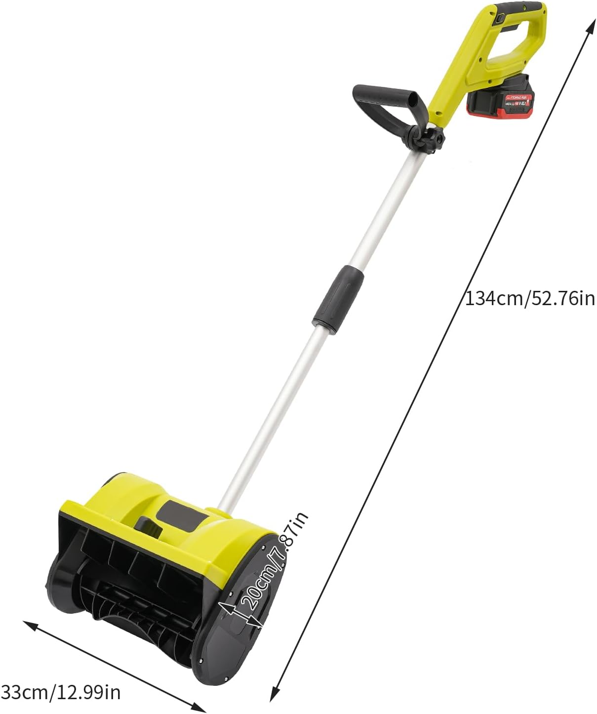 Elektrische Schneefräse 1200W 20V Schneefräse Akku 4.0Ah, 32cm Kehrbreite, Kabellose Elektro-Schneefräse Leicht & Leistungsstark für Hof, Gehweg, Einfahrt