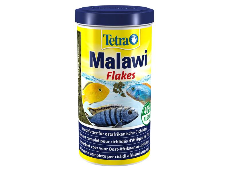 Tetra Cichlidfutter Malawi Flakes, 1 l Hauptfutter für alle pflanzenfressenden Buntbarsche (Cichliden)