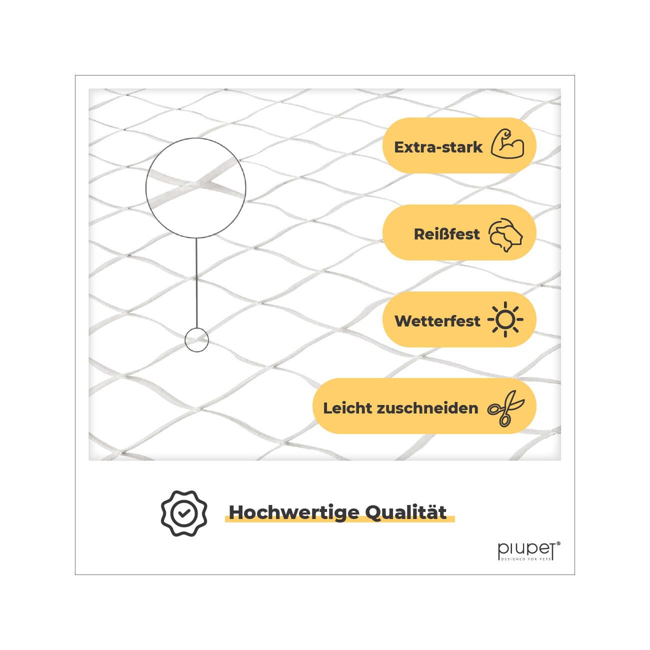 PIUPET Katzennetz transparent 3 x 4 m