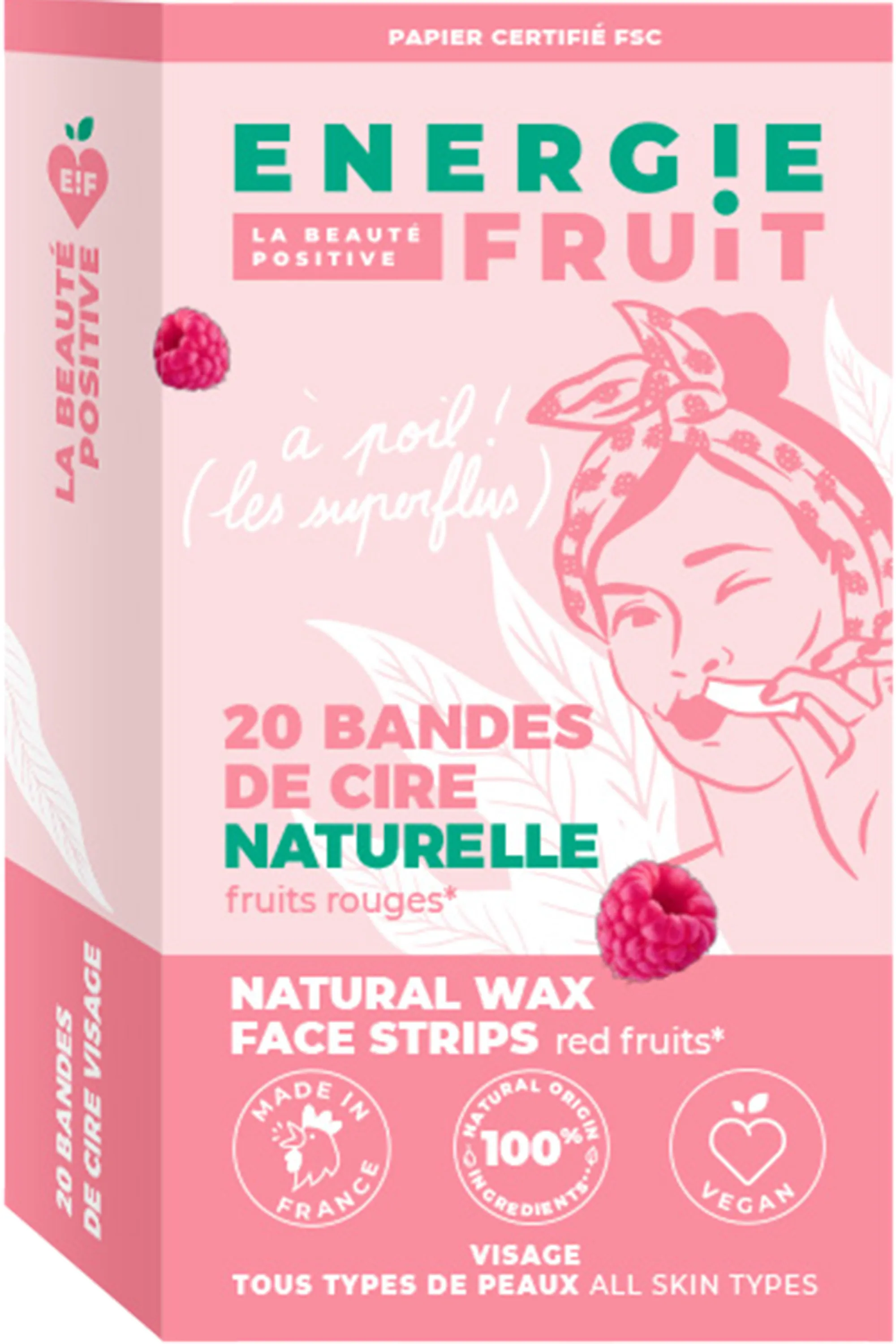 Energie Fruit Bandes de cire froide visage aux fruits rouges