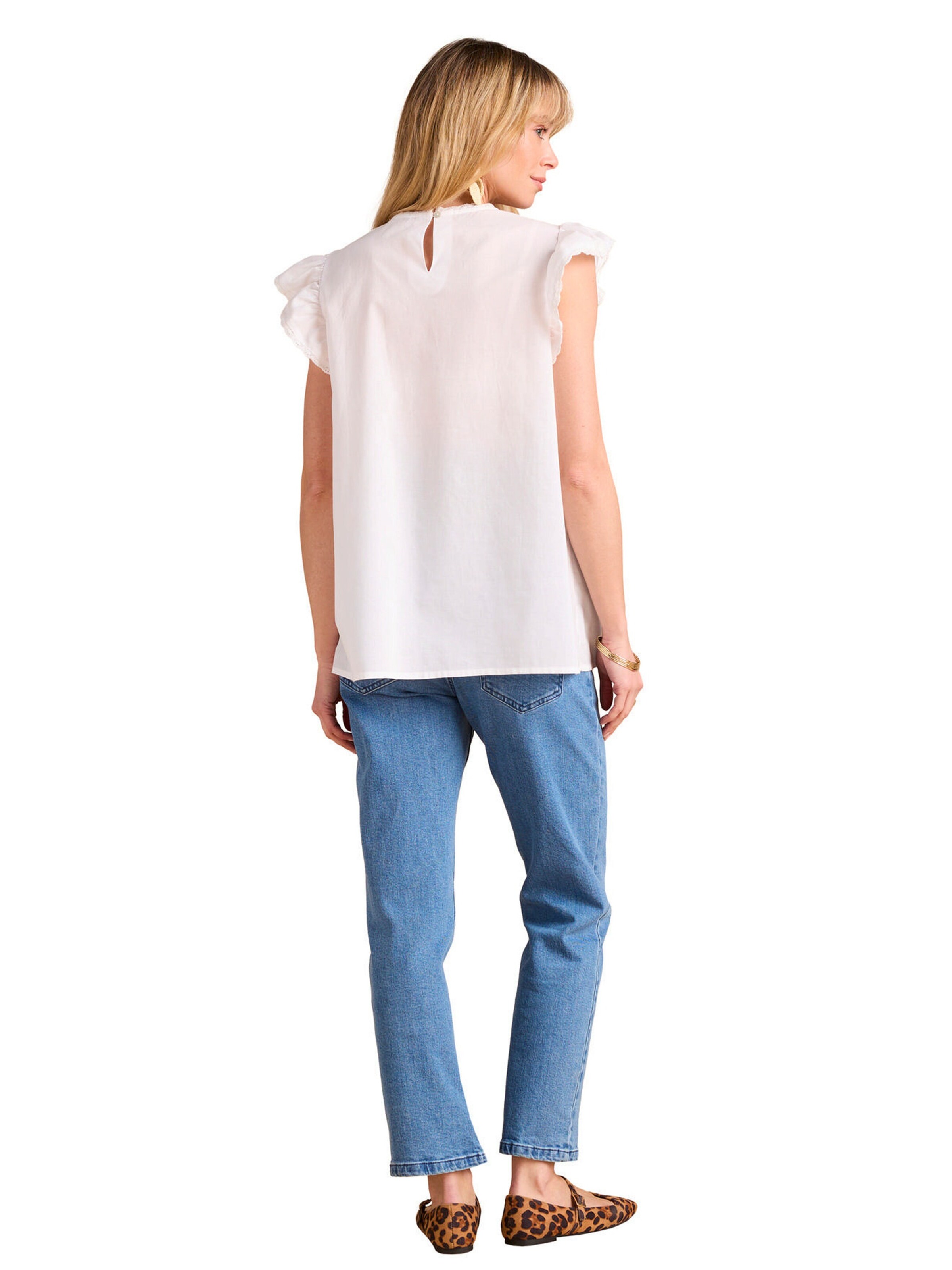 Envie de Fraise Leichte Umstandsbluse mit Spitzendetails wollweiß