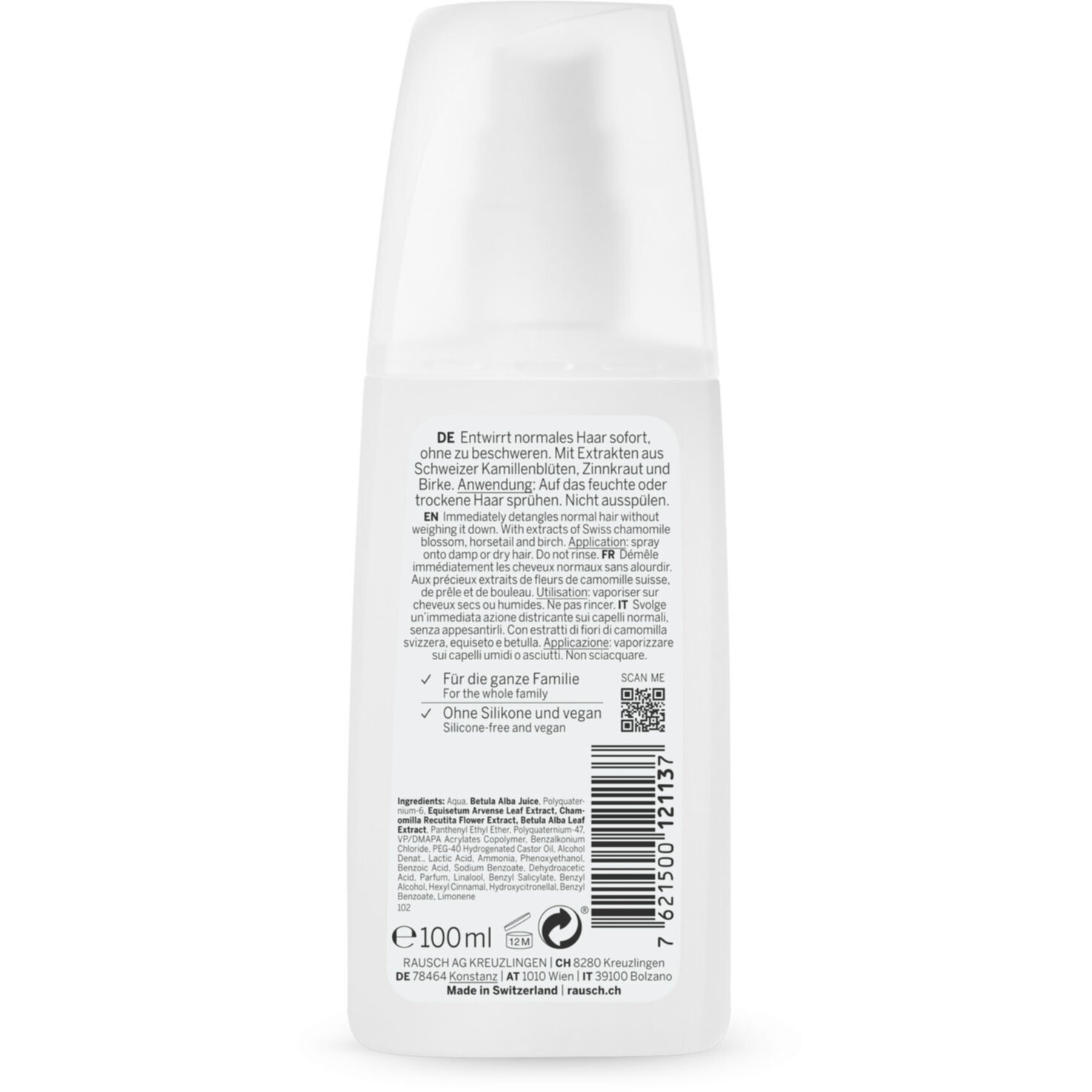 Rausch Entwirr Spray mit Schweizer Kräutern