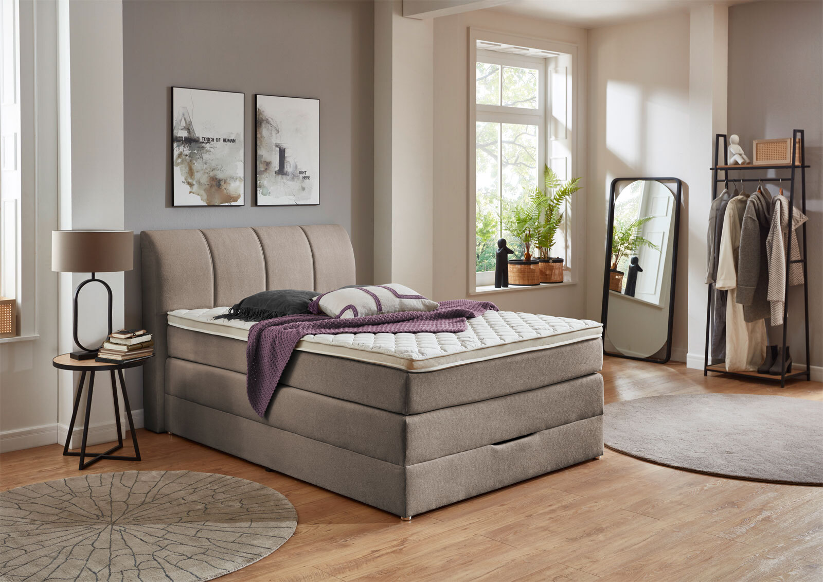 CASAVANTI Boxspringbett MILANO 140 x 200 cm braun