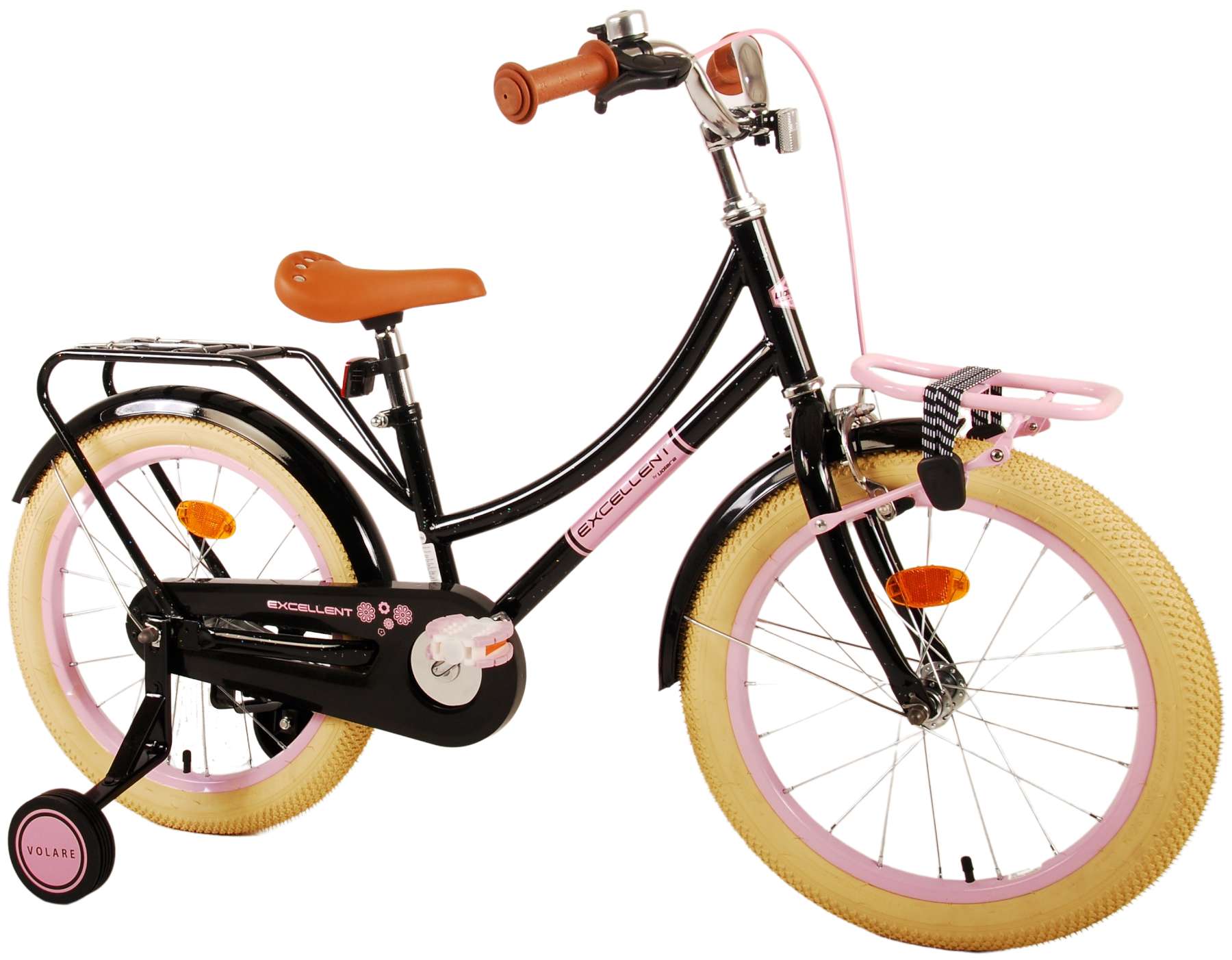 Kinderfahrrad Excellent Fahrrad für Mädchen 18 Zoll Kinderrad Schwarz