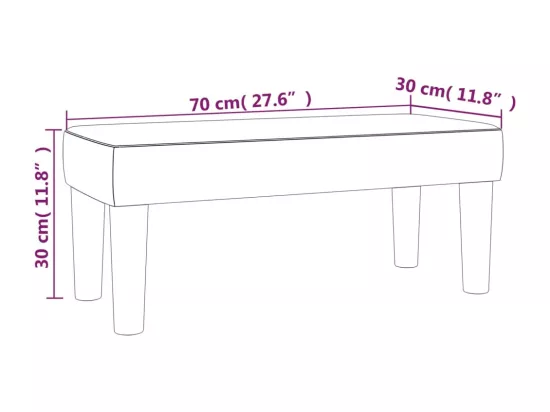 Banc Bleu foncé 70x30x30 cm Velours