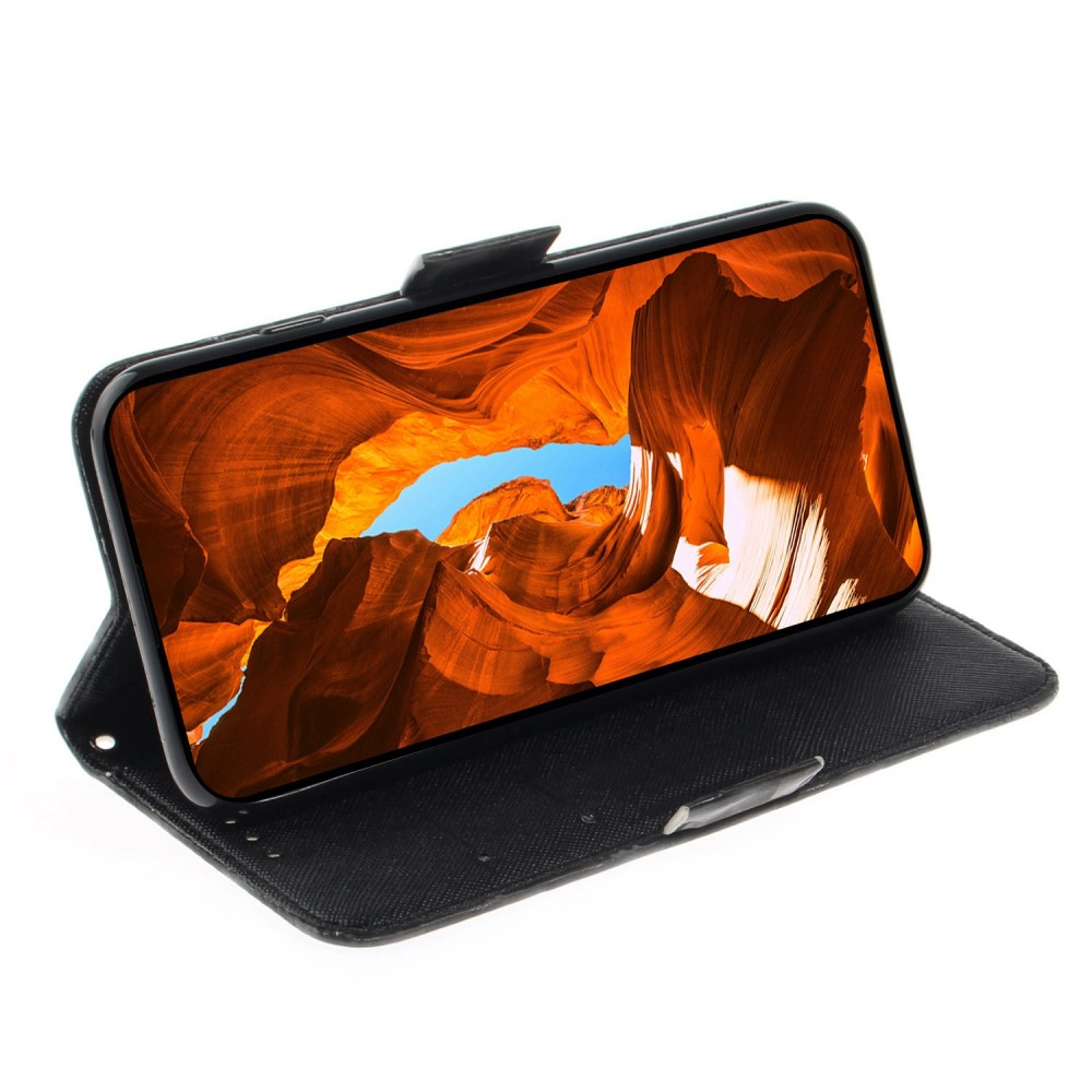 Samsung Galaxy S23 Ultra 5G Leder Tasche mit Kartenfächern - Pfauenfedern