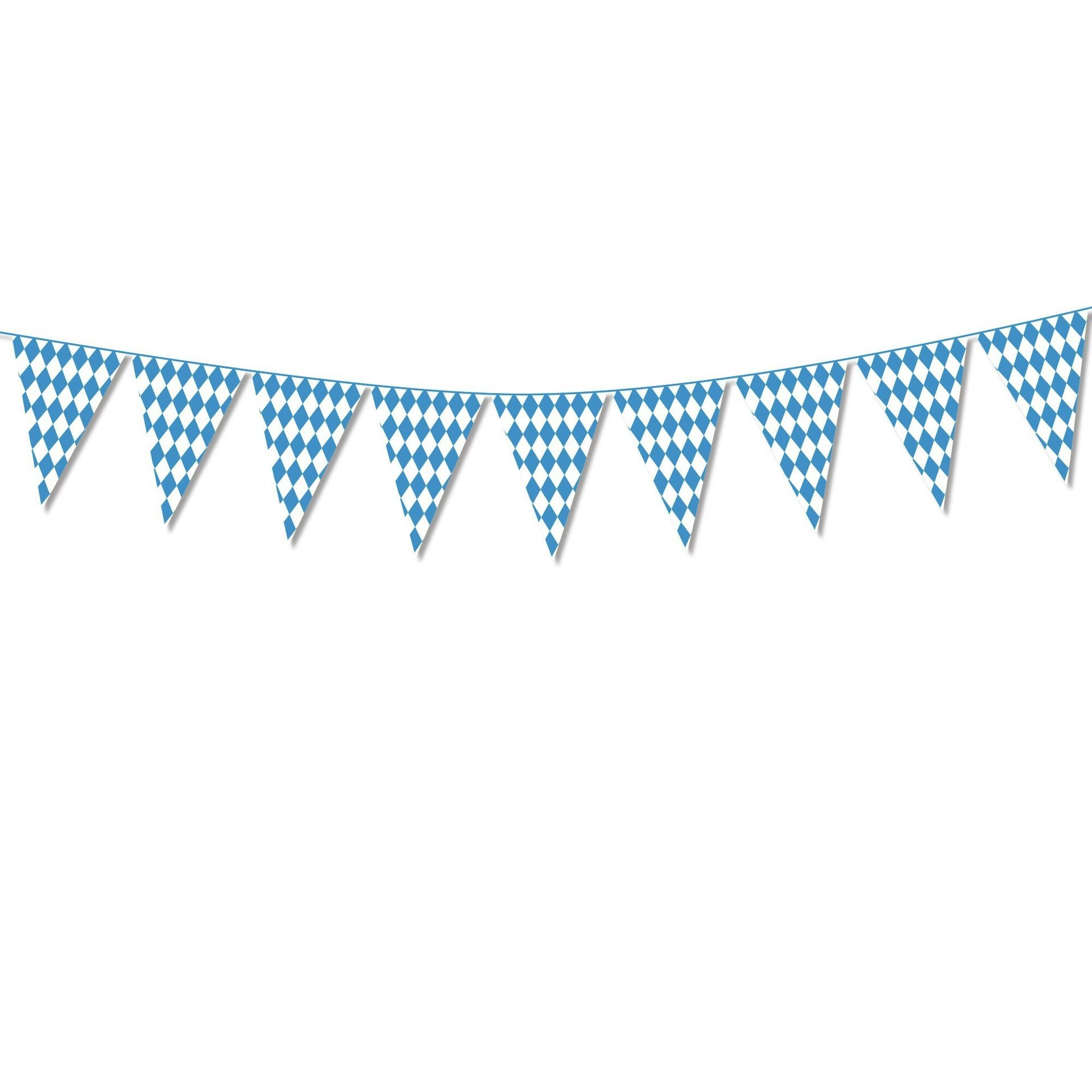 (123-tlg. Set) Fahnen Girlande Oktoberfest Party Deko   Tischdecke / Servietten / Einweg Geschirr / Strohhalme  - Blau / Weiss