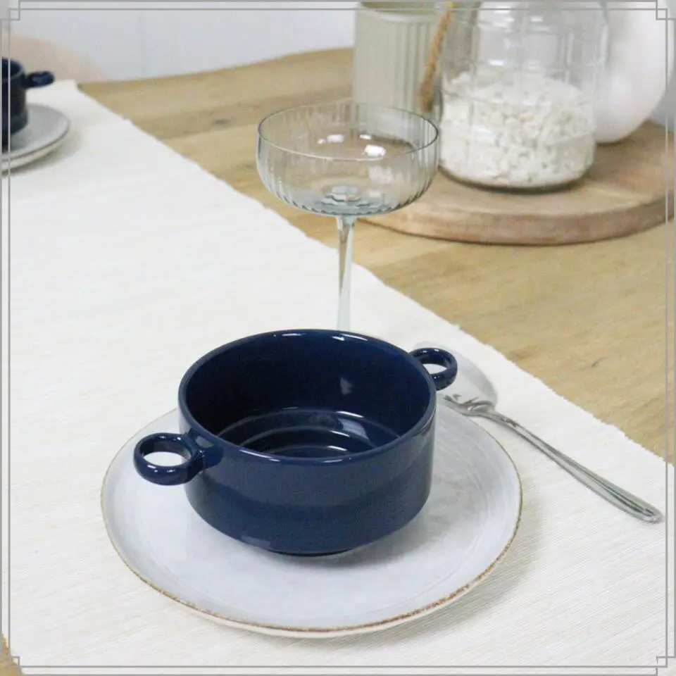OTIX Soepkommen met Oor Set van 12 Schaaltjes 510ml Blauw PICEA