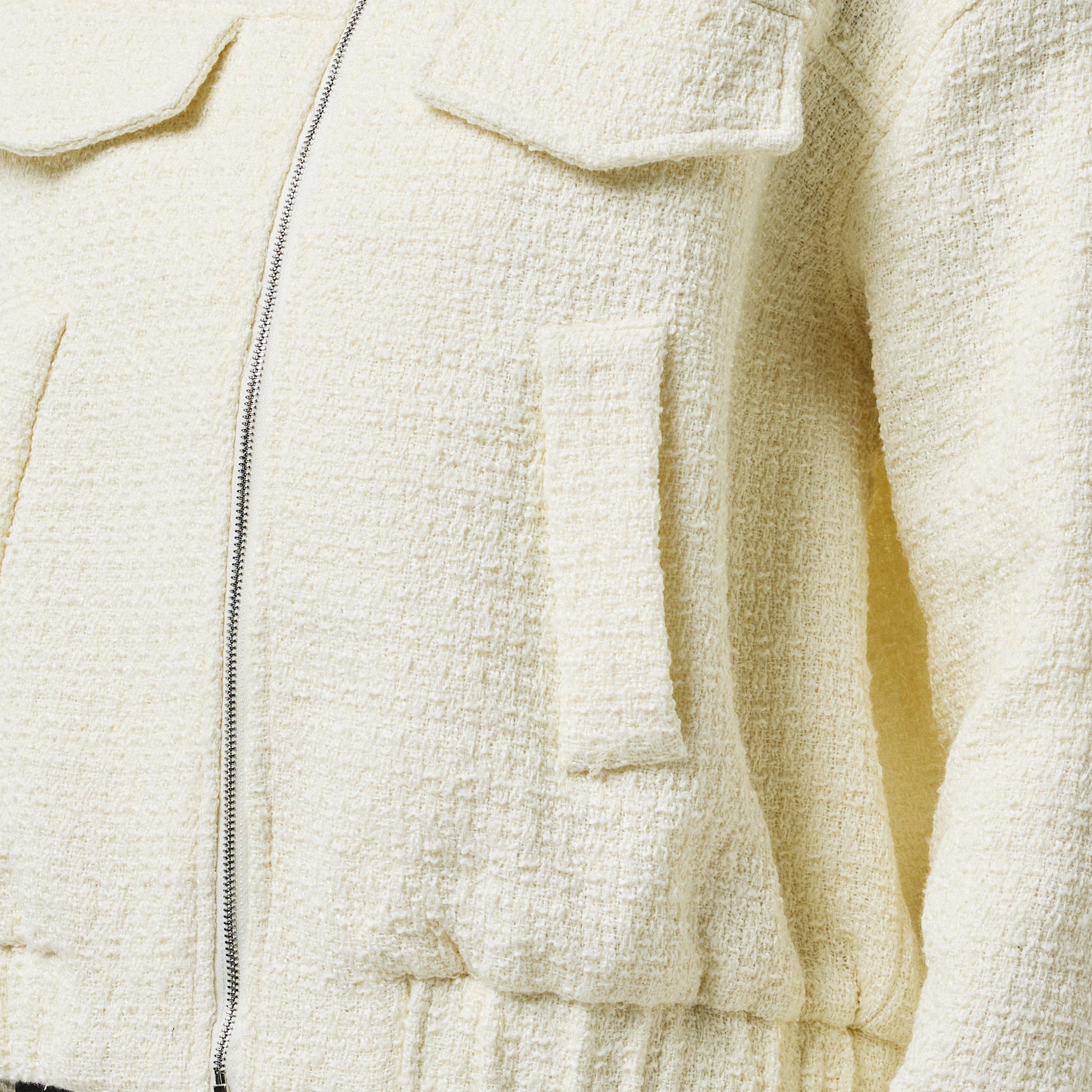 Missy Empire ME Boucle Textured Bomber Jacket