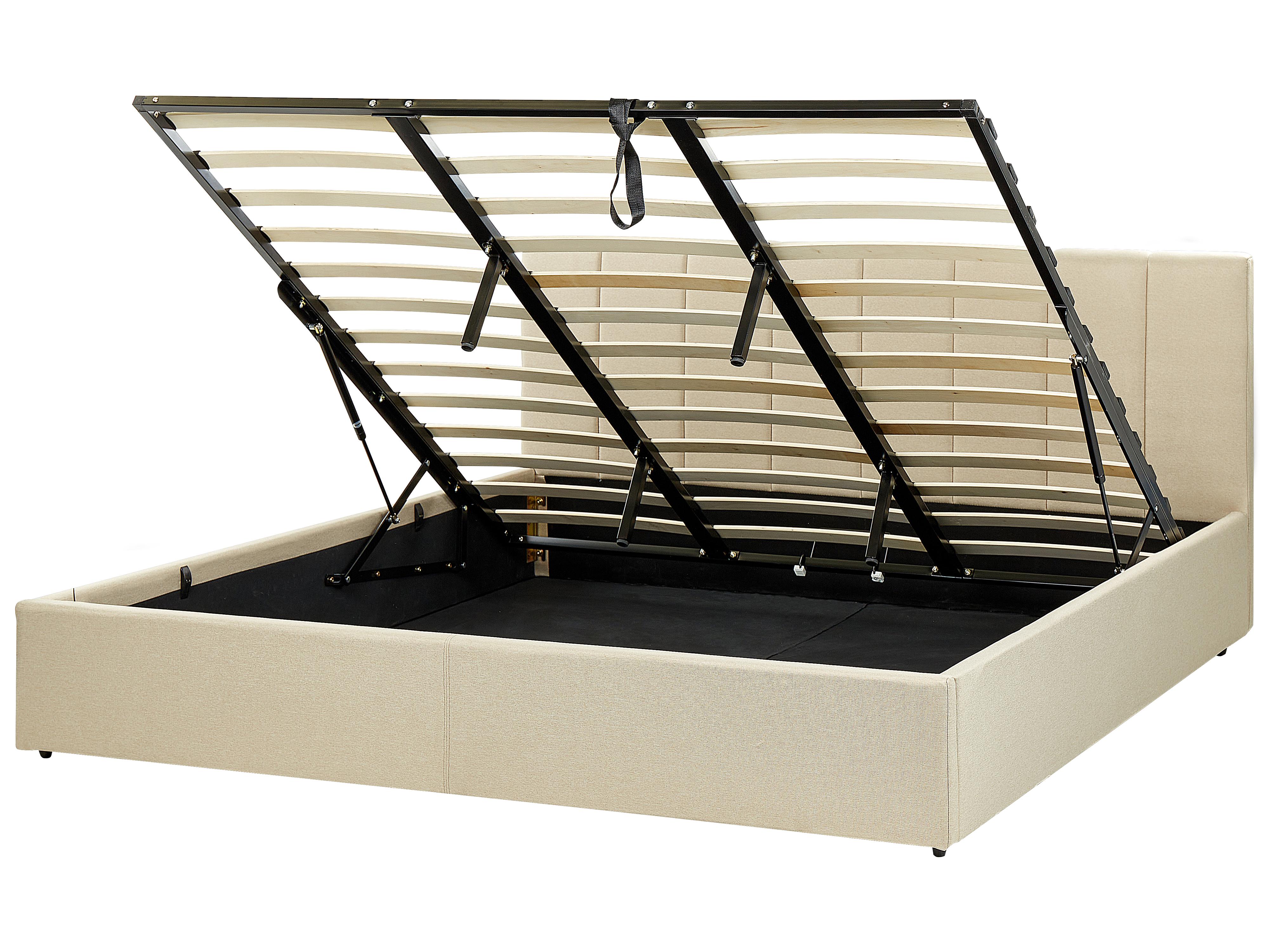 Bed met opbergruimte Stof DREUX 180 x 200 cm Beige