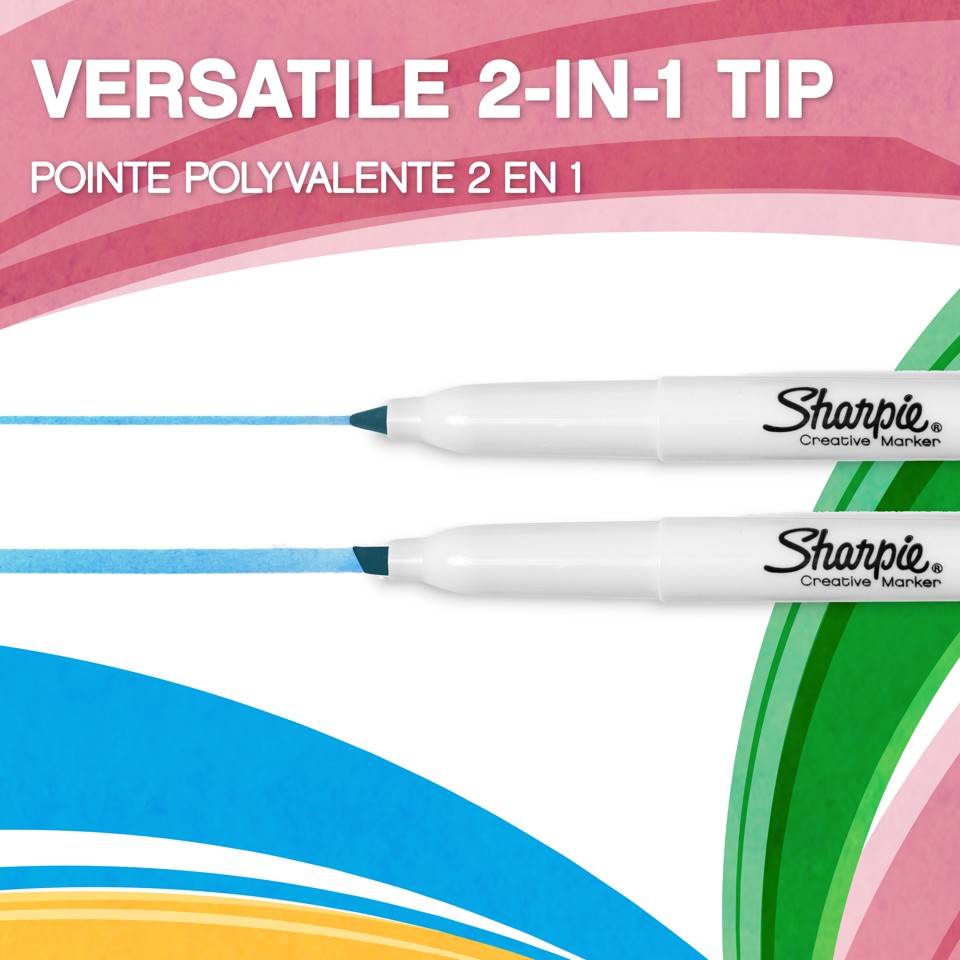 Sharpie - S-Note Alsidig 2-i-1-spids (12 styk)