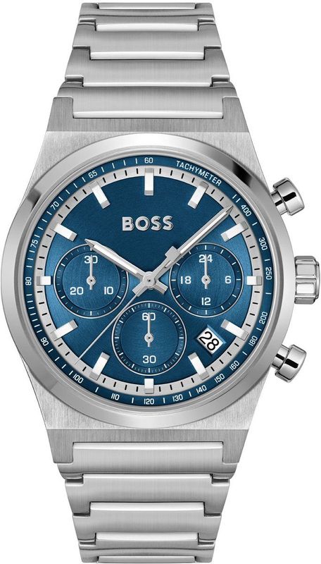 BOSS - Candor Chrono - Chronograaf Horloge - Blauw - Roestvrij Staal