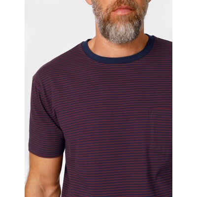 Herren-T-Shirt 1971 Ringel, Rot-Blau