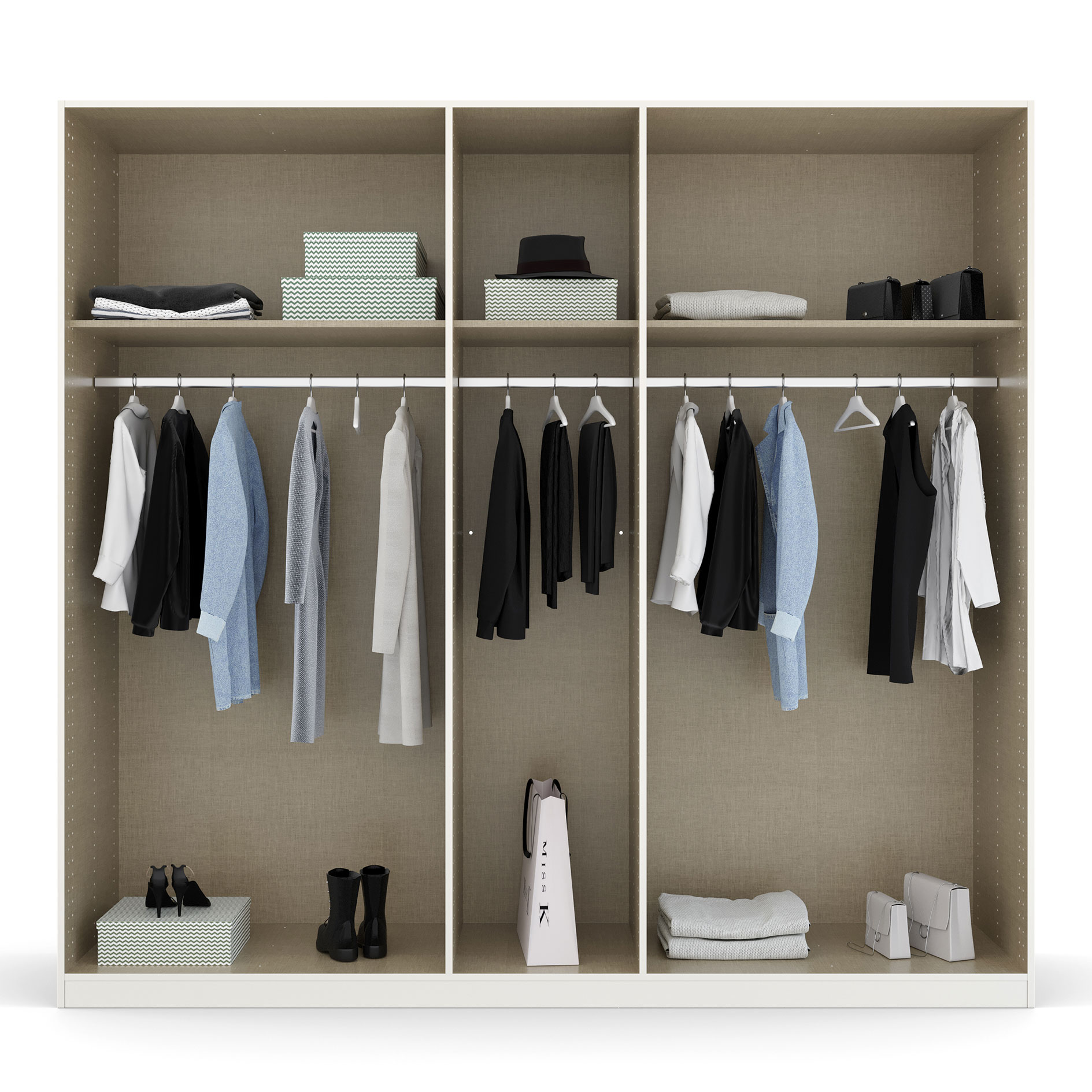 Drehtürenschrank - alpinweiß - 226 cm