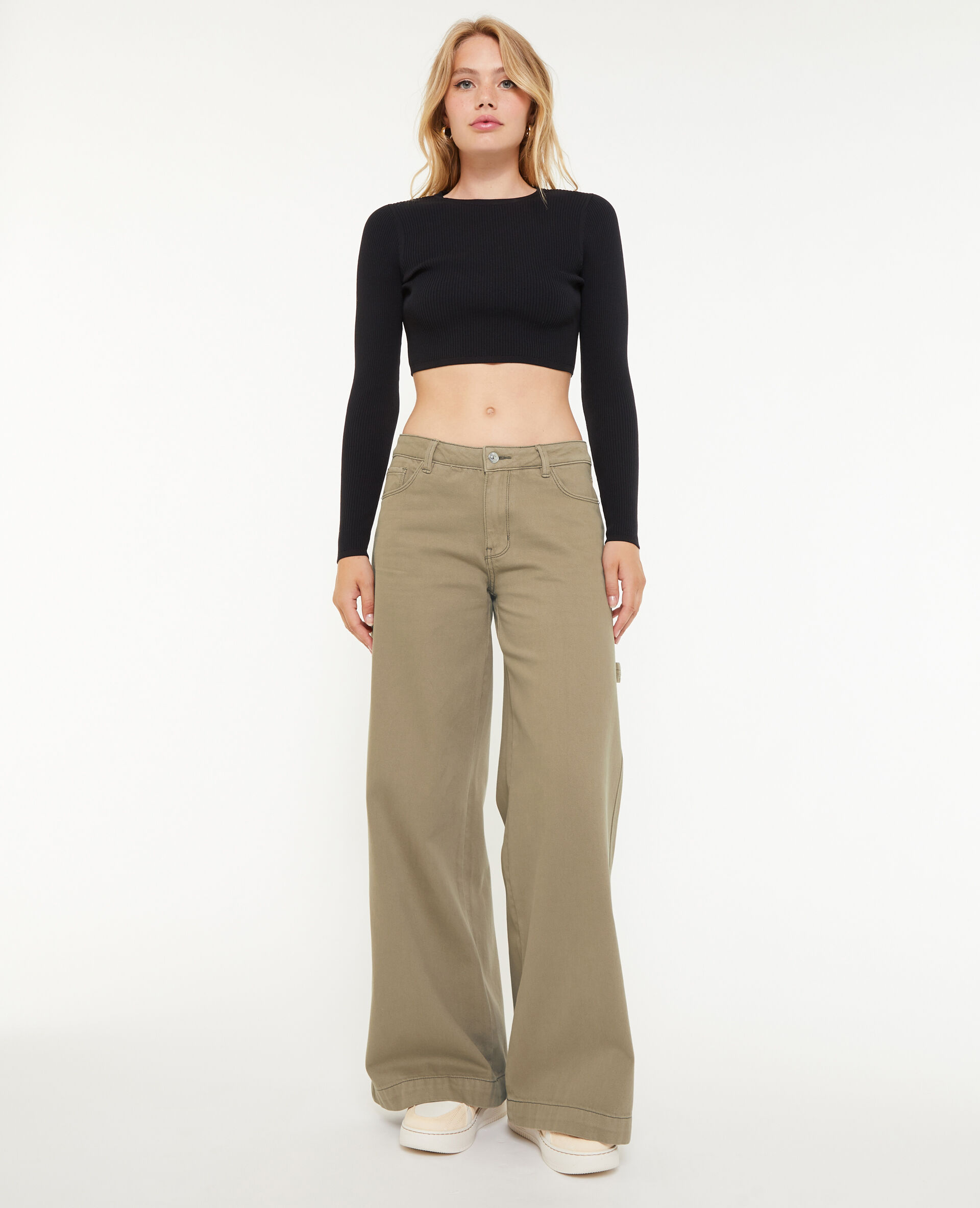 Jean large loose - Vert kaki