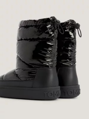 Botas puffer recicladas com acabamento brilhante